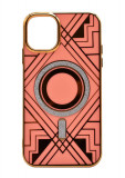 Husa Luxury Glitter tip MagSafe cu insertii aurii pentru Apple iPhone 11, Roz