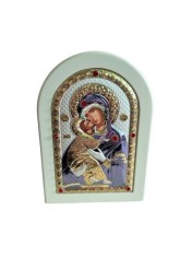 Icoana argintata - Maica Domnului din Vladimir, 10x14 cm