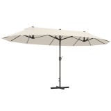 Outsunny Umbrelă de grădină XXL cu picior &icirc;n cruce umbrelă mărime mare 4,6L x 2,7l x 2,4H cm oțel poliester crem | Aosom Romania