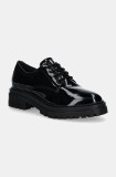 Geox pantofi de piele D IRIDEA femei, culoarea negru, cu toc plat, D26HRM 00066 C9999