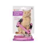 Set Ham &amp; Lesa pentru Pisica, Flamingo Ziggi Pink, 22-36 cm x 10 mm