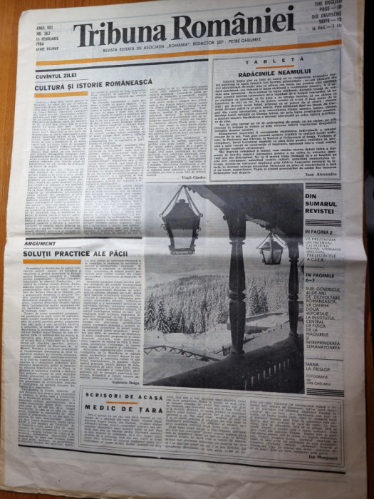 tribuna romaneasca 15 februarie 1984-art. statiunea predeal,platforma magurele