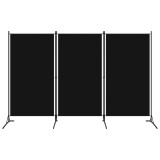Cumpara ieftin Paravan de camera cu 3 panouri, negru, 260 x 180 cm, textil