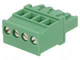 Regletă de conexiuni deconectabilă 5mm, 4 piste, unghi 90&deg;