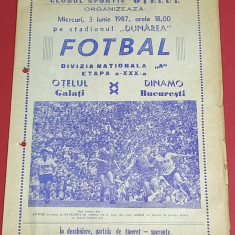 Program meci fotbal OTELUL Galati - DINAMO Bucuresti (03.06.1987)