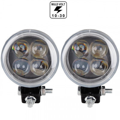 Proiector LED 12W Spot 4D cu angel eyes 12/24V Cod: ART32012 Automotive TrustedCars foto