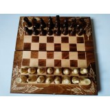 Set sah 26x26cm din lemn fag table joc de dame piese de sah maro calatorii