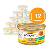 Cumpara ieftin Conservă Gourmet GOLD - Tort savuros cu carne de pui și morcovi 12 x 85g