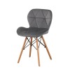 Scaun bucatarie, stil scandinav, tapiterie catifea gri, cadru lemn