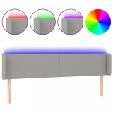 Cumpara ieftin Tablie de pat cu LED, gri deschis, 203x16x78/88 cm, textil
