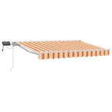 vidaXL Cadru manual marchiză retractabilă LED 3,5x2,5m alb aluminiu terasă gradină rezistent intemperii