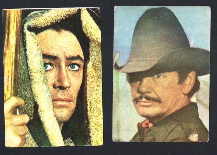 Carte postala actori straini 2 buc. Peter O`Toole &amp; Charles Bronson