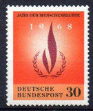 GERMANIA 1968, Aniversari - Anul International al Drepturilor Omului, neuzat, Nestampilat