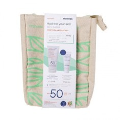 Cremă de față și ochi cu protecție solară Korres Iaurt Hidratează-ți pielea Promo SPF50 50 ml + 2 cadouri