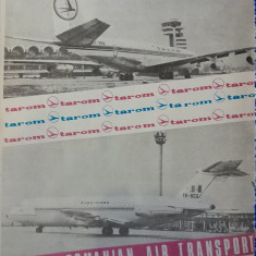 1985 Reclamă TAROM comunism 24x16 cm epoca aur transport aerian avion aeronava