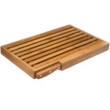 Tava pentru taiat paine Atmosphera din bambus cu cutit inclus, 44x27 cm, bej Household NewTrend