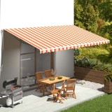 VidaXL P&acirc;nză de rezervă copertină, galben și portocaliu, 6x3,5 m