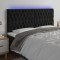 vidaXL Tăblie de pat cu LED, negru, 200x7x118/128 cm, catifea 3122828