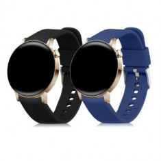 Set 2 curele pentru Huawei Watch GT 3 Pro (43mm)/Watch GT 3 (42mm), Kwmobile, Negru/Albastru, Silicon, 57109.02 foto