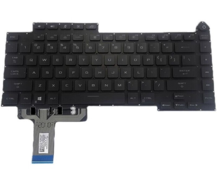 Tastatura Laptop Gaming, Asus, ROG Strix G15 G513I, G513IR, G513IM, iluminata, conector RGB 20 pini, neagra, layout US