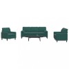 VidaXL Set canapele cu perne/rulouri, 3 piese, verde &icirc;nchis, catifea