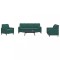 vidaXL Set canapele cu perne/rulouri, 3 piese, verde &icirc;nchis, catifea