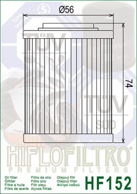 Filtru Ulei HF152 Hiflofiltro Aprilia Bombardier Can-An CFMoto Cod Produs: MX_NEW HF152 foto