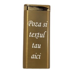 Bricheta Personalizata Aurie, Antivant, Gravata cu Poza si Textul Tau E4