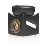 Cumpara ieftin Vas aromaterapie Ceramica - Negru - 9 cm H x 7 cm -Yin Yang AR100
