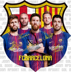 Sticker FC Barcelona echipa, 12 x 12 cm foto