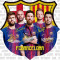 Sticker FC Barcelona echipa, 12 x 12 cm