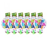 Set 6 suflatori happy birthday, flippy, pentru petrecere, tematica aniversare, 13x7.8 cm, multicolor