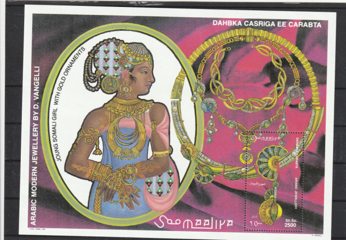 Somalia 1997-Arta,Bijuterii arabe din aur,colita dantelata,MNH,Mi.Bl.43
