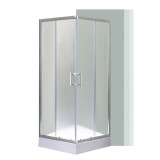 Cabină de Duș Pătrată Leziter Spirit Matt 90x90 cm cu Cădiță, Sticlă Securizată 5mm, Aluminiu Satinat, 194cm &Icirc;nălțime