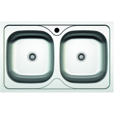 Chiuveta ZLN2982 cu doua cuve pentru blat Z-INOX Inox anticalcar, 50x80 cm