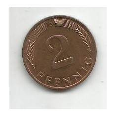 No(3) moneda- Germania DDR- 2 Pfennig 1995 G