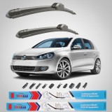 Cumpara ieftin Stergatoare TeamCar Set Fata pentru Volkswagen Golf 6 Hatchback (2008-2012), Cauciuc Natural, Top Lock, 5K1 998 002