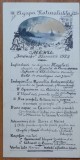 Meniu umoristic Restaurant La Iordache, Agapa naturalistilor, Revelion 1922