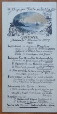 Meniu umoristic Restaurant La Iordache, Agapa naturalistilor, Revelion 1922