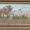 Tablou Peisaj rustic Case Moldovenești pictura ulei pe p&acirc;nză inramat 44x78cm