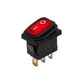 Intrerupator rocker mini basculant ON-OFF, KCD1-0111-11, 3pini, 250VAC, 10A, 19.5x13mm, LED rosu, IP65
