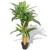 VidaXL Plantă Dracena artificială cu ghiveci, 100 cm, verde