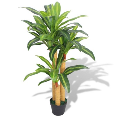 vidaXL Plantă Dracena artificială cu ghiveci, 100 cm, verde foto