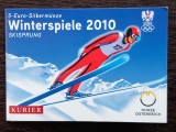 MONEDA DIN ARGINT AUSTRIA - 5 EURO 2010, MONEDA UNC IN BLISTER- SPORT- SKI JUMP, Europa