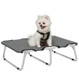 PawHut Pătuț Pliant pentru C&acirc;ini de Talie Mică pentru Interior și Exterior din Metal și Material, 71x58x20 cm, Gri | Aosom Romania