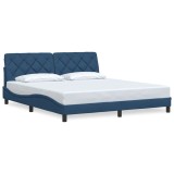 Cumpara ieftin Cadru de pat fara saltea, albastru, 180x200 cm, textil