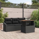 Gossi set de gradina din 5 piese cu perne, ratan negru si acacia