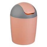 Coș Gunoi, Model 12x18.5cm, Capac Rotativ, Capacitate 1.2L, Culoare Roz Gri, Oem