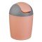Coș Gunoi, Model 12x18.5cm, Capac Rotativ, Capacitate 1.2L, Culoare Roz Gri