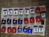 grup 25 insigne tematica sport ,Jocurile Olimpice de la Los Angeles 1984 ,excelente , la alegere ,sau tot grupul de insigne
